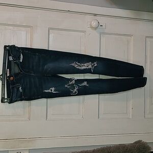 SO Dark Blue Distressed High Rise Jeggings